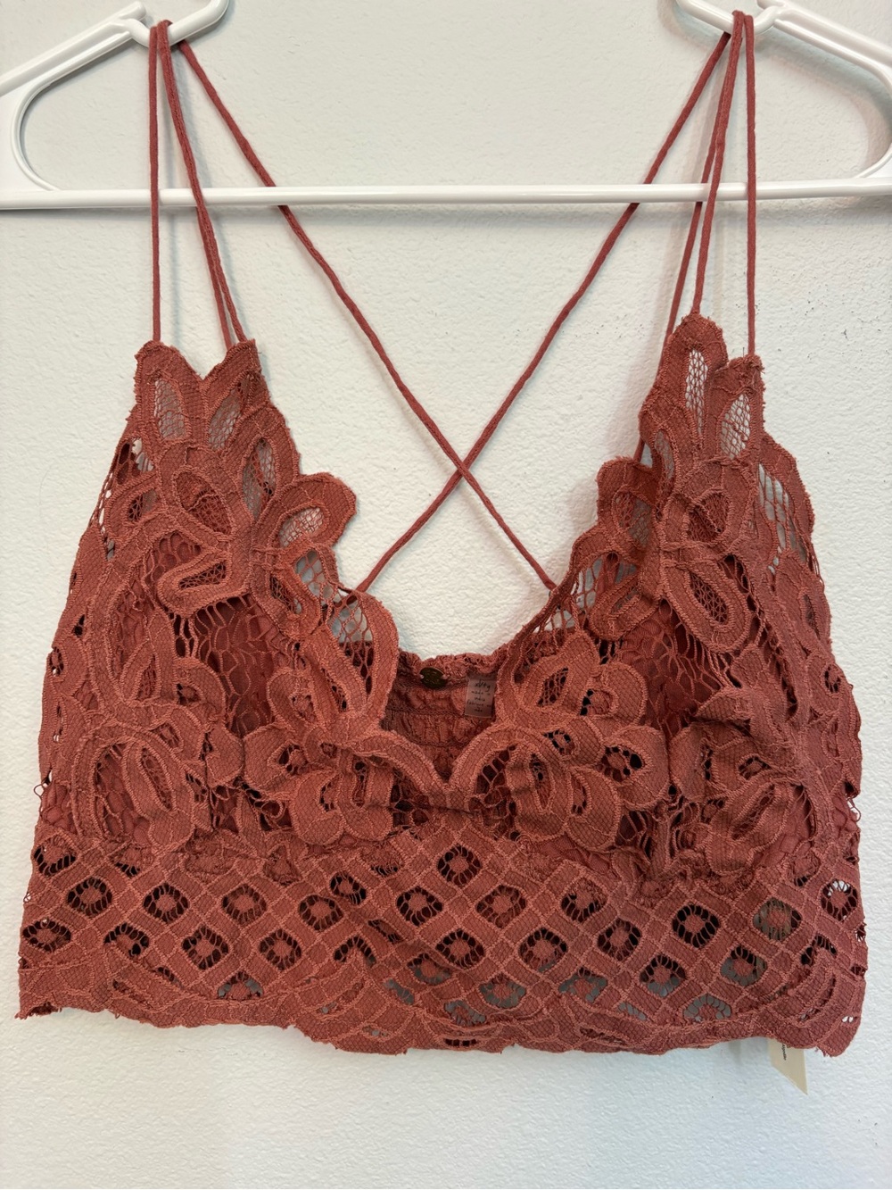 Free People FP One Adella Bralette Copper Rust GUC Size S/M  14inch pit to pit